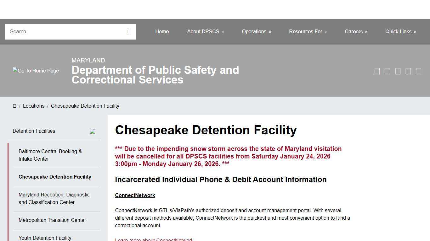 DPSCS - Chesapeake Detention Facility